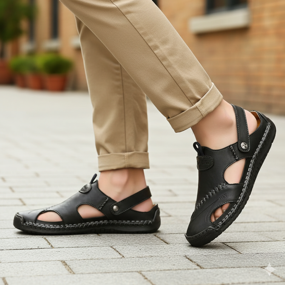 Men's Premium Leather Sandals - Comfort & Style