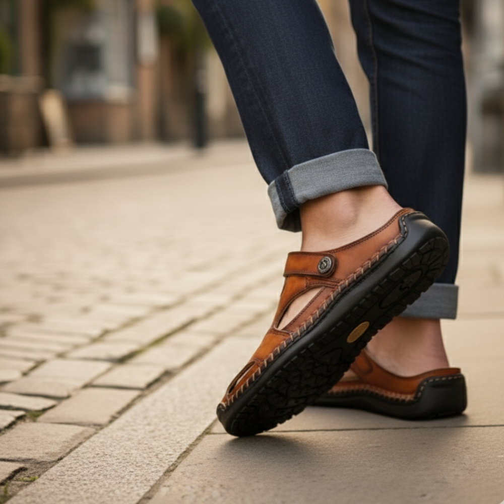 Men's Premium Leather Sandals - Comfort & Style