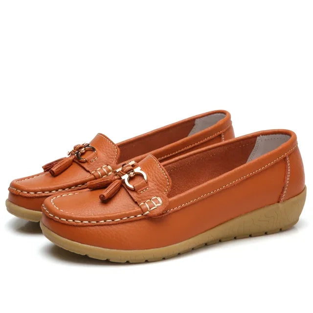 Frama Store | Classic Orthopedic Leather Moccasins for All-Day Comfort - Frama Store Frama Store | Classic Orthopedic Leather Moccasins for All-Day Comfort - Orange / 2.5