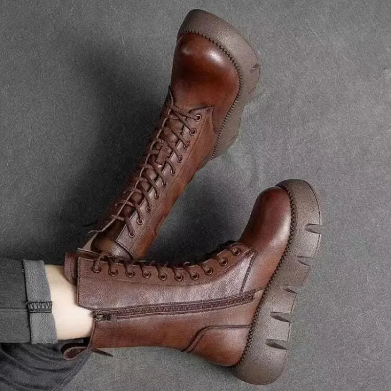 Rugged Leather Combat Boots | Frama Store