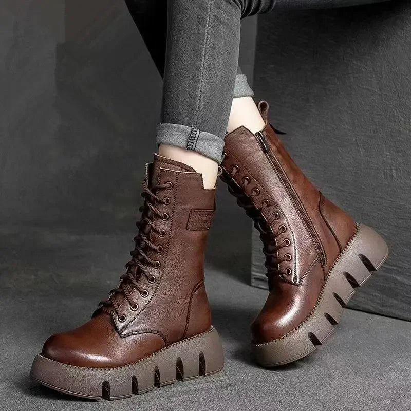 Rugged Leather Combat Boots | Frama Store