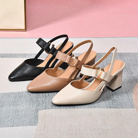 Frama Store | Elegant Orthopedic Block Heel Sandals for Women - Frama Store Frama Store | Elegant Orthopedic Block Heel Sandals for Women - Brown / 2.5