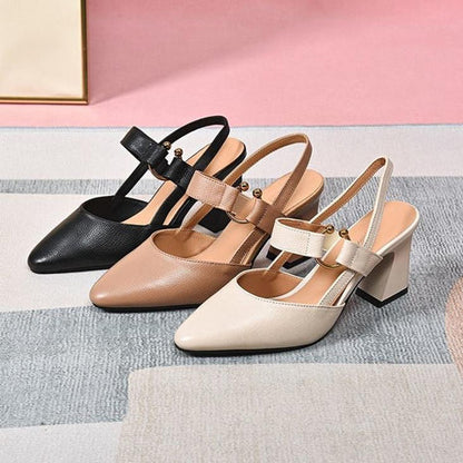 Frama Store | Elegant Orthopedic Block Heel Sandals for Women - Frama Store Frama Store | Elegant Orthopedic Block Heel Sandals for Women - Brown / 2.5