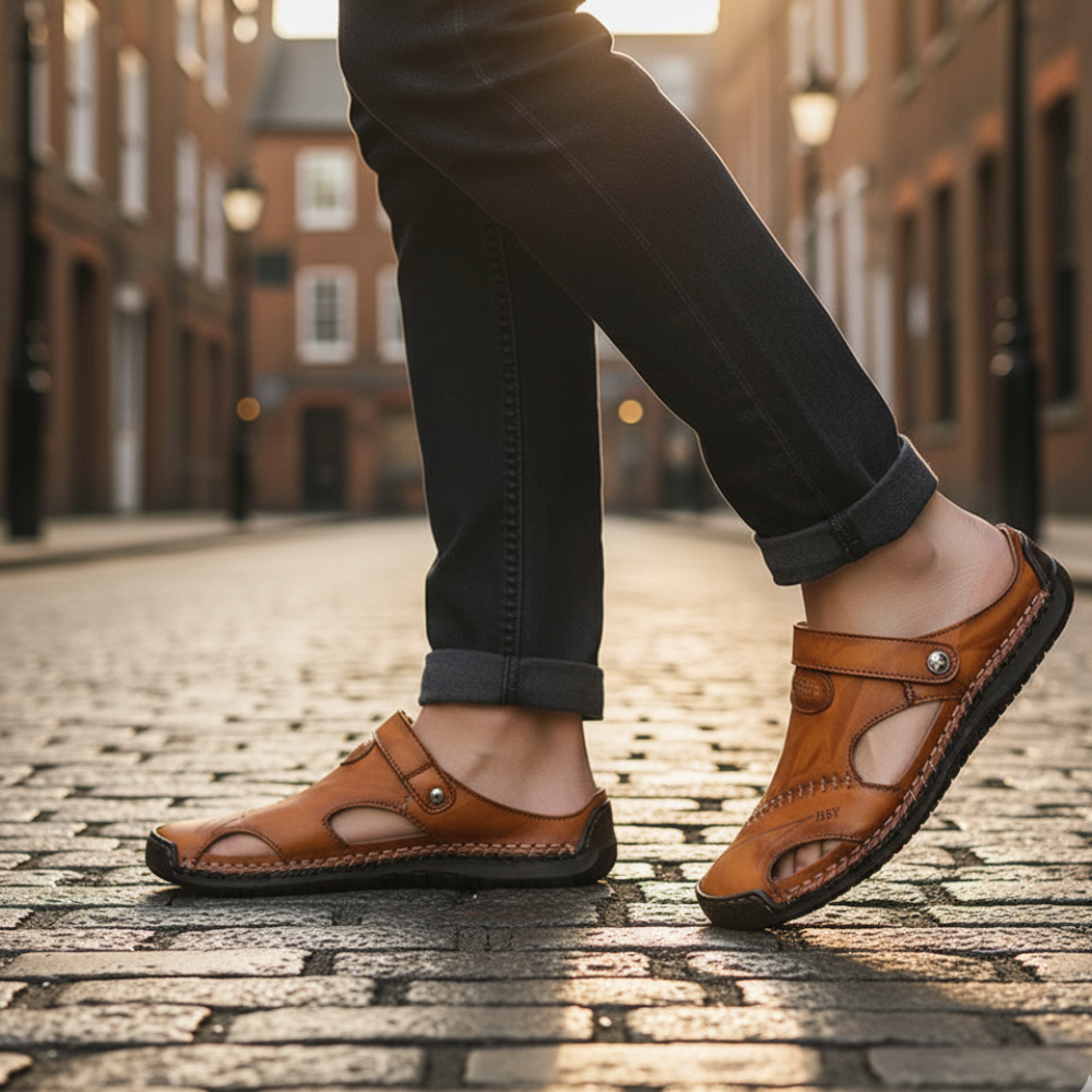 Men's Premium Leather Sandals - Comfort & Style