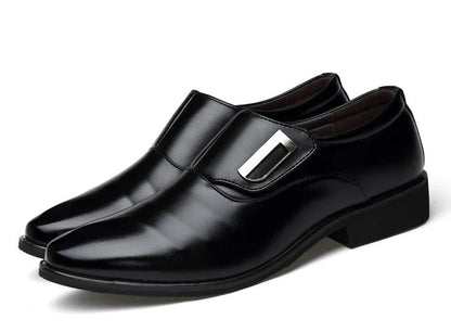 Men’s Formal Slip-On Dress Shoes — Polished Finish, Sure-Grip Sole