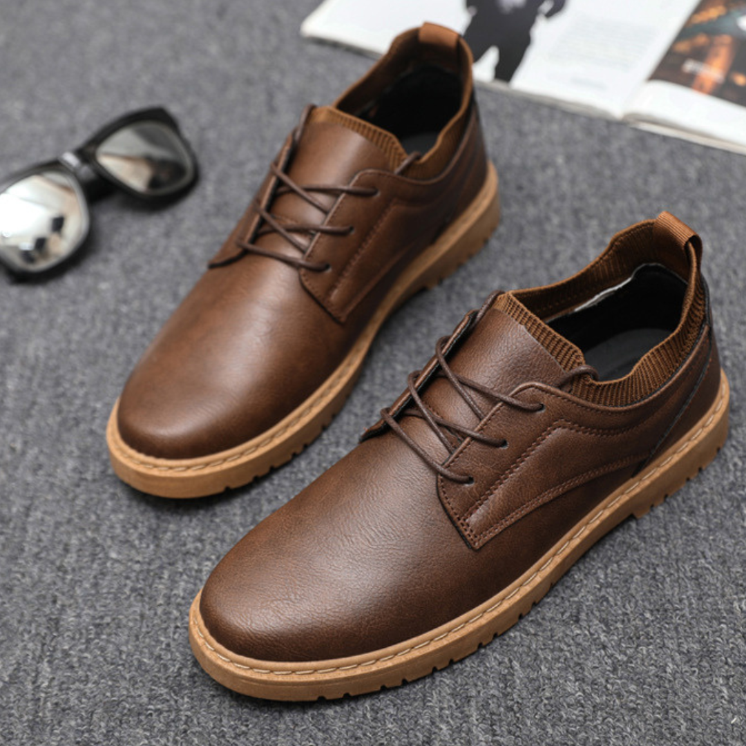 Brown leather shoes