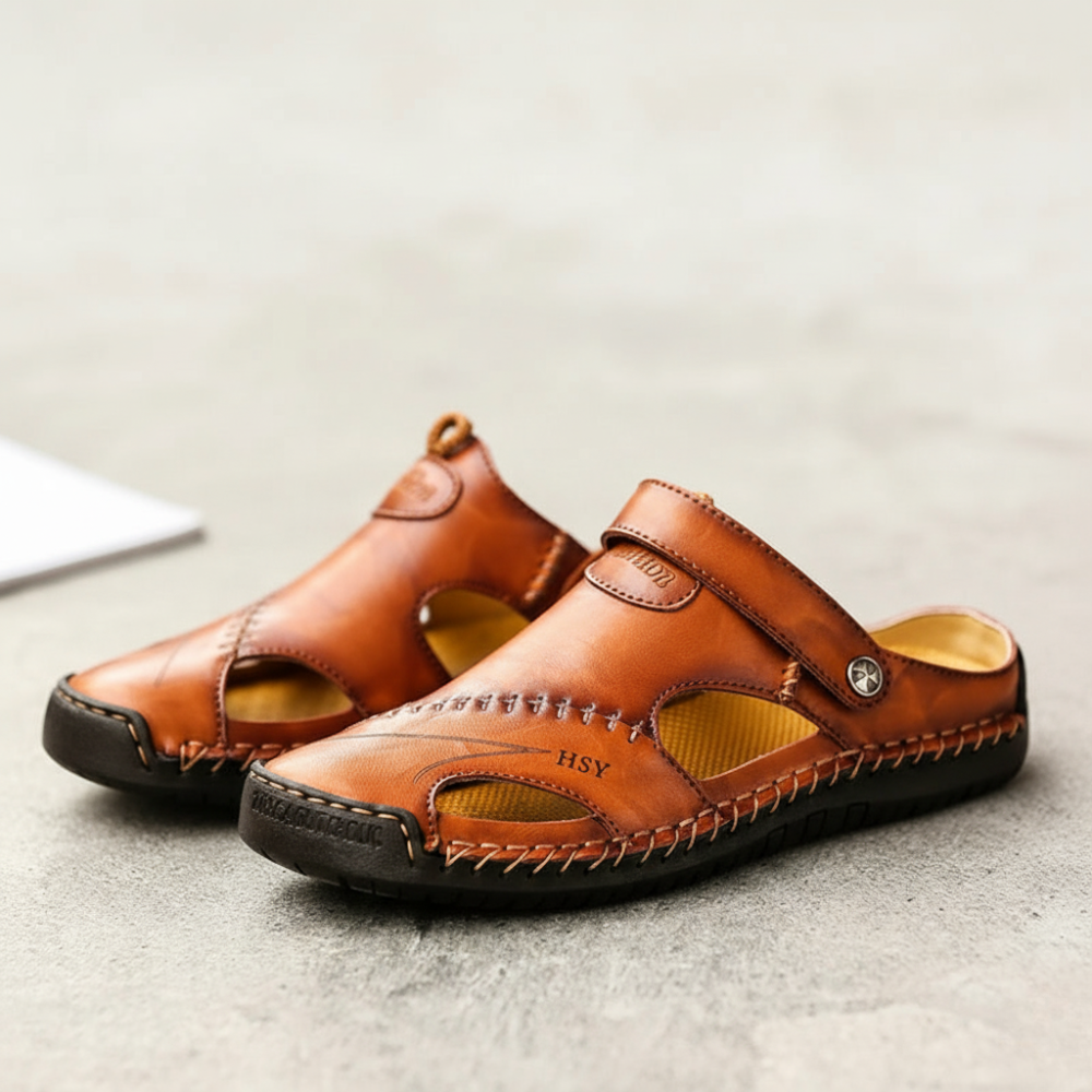 Men's Premium Leather Sandals - Comfort & Style