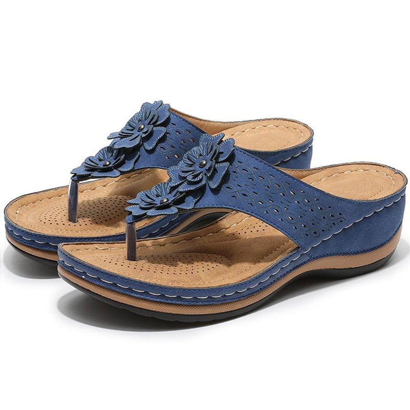 Sandale orthopédique à fleurs pour femme | Ponty