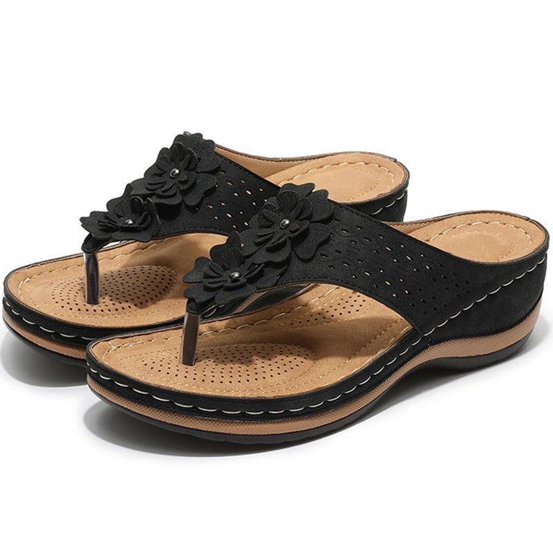Sandale orthopédique à fleurs pour femme | Ponty