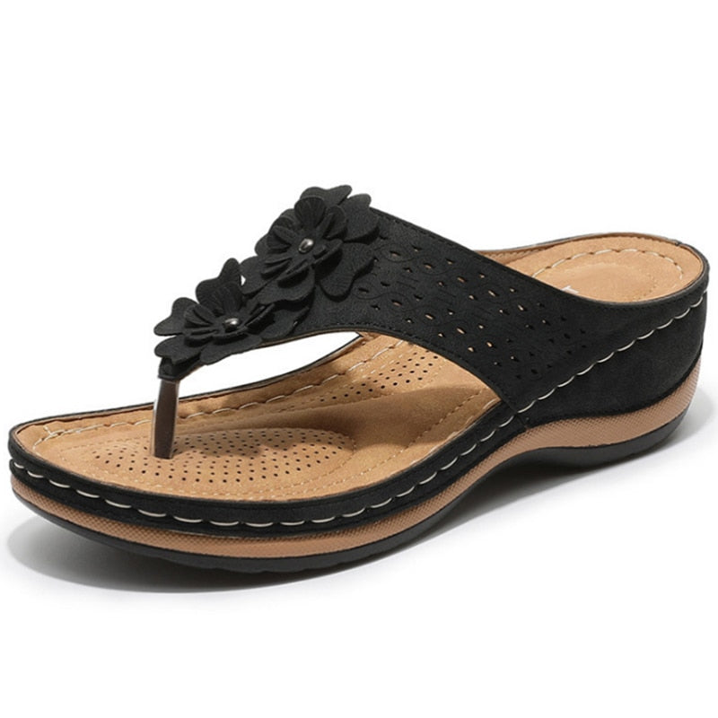 Sandale orthopédique à fleurs pour femme | Ponty