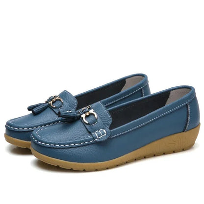 Frama Store | Classic Orthopedic Leather Moccasins for All-Day Comfort - Frama Store Frama Store | Classic Orthopedic Leather Moccasins for All-Day Comfort - Blue / 2.5