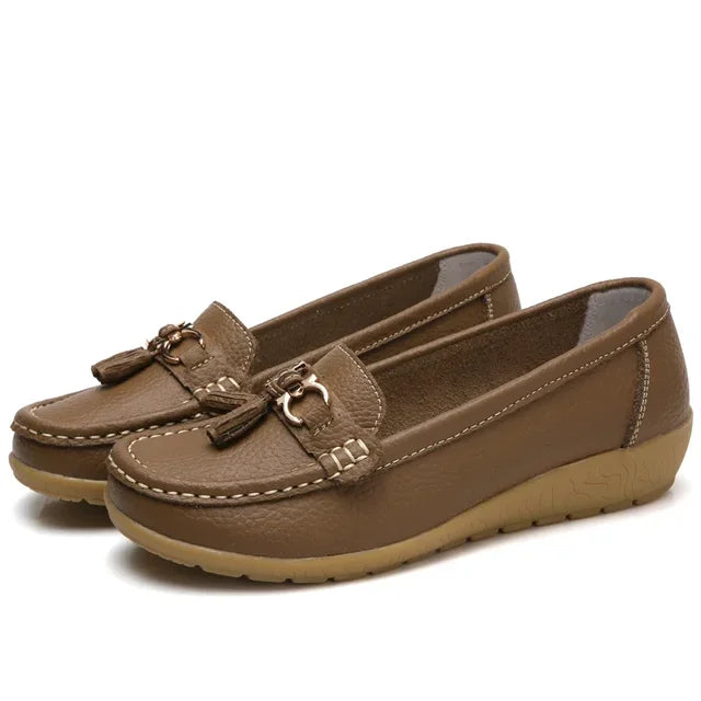Frama Store | Classic Orthopedic Leather Moccasins for All-Day Comfort - Frama Store Frama Store | Classic Orthopedic Leather Moccasins for All-Day Comfort - Brown / 2.5