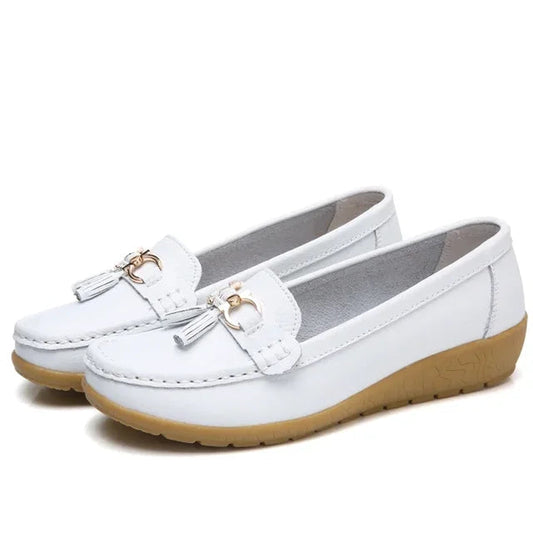 Frama Store | Classic Orthopedic Leather Moccasins for All-Day Comfort - Frama Store Frama Store | Classic Orthopedic Leather Moccasins for All-Day Comfort - White / 2.5