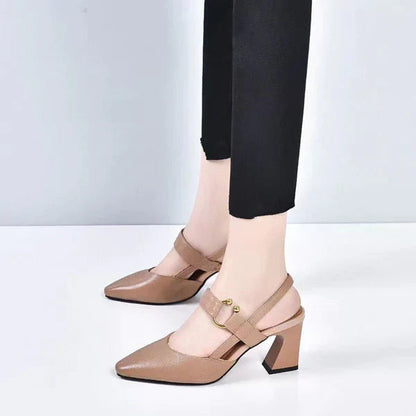 Frama Store | Elegant Orthopedic Block Heel Sandals for Women - Frama Store Frama Store | Elegant Orthopedic Block Heel Sandals for Women - Brown / 2.5