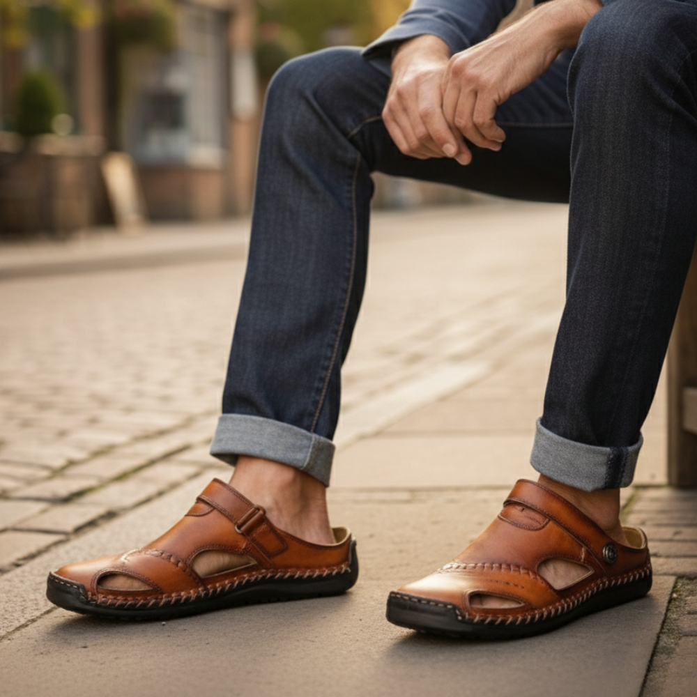 Men's Premium Leather Sandals - Comfort & Style