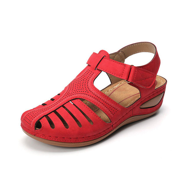 Frama Store | Women's Orthopedic Closed-Toe Comfort Sandals - Frama Store Frama Store | Women's Orthopedic Closed-Toe Comfort Sandals - Red / 3