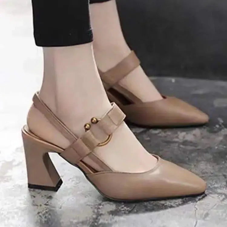 Frama Store | Elegant Orthopedic Block Heel Sandals for Women - Frama Store Frama Store | Elegant Orthopedic Block Heel Sandals for Women - Brown / 2.5