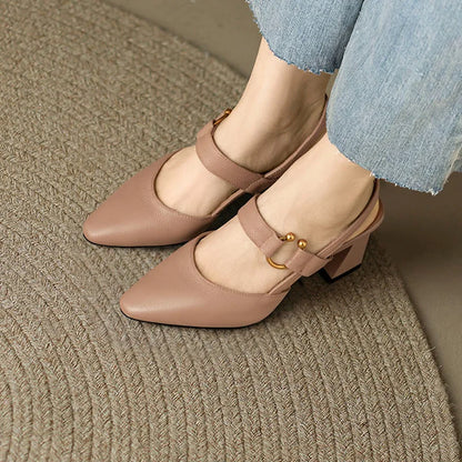 Frama Store | Elegant Orthopedic Block Heel Sandals for Women - Frama Store Frama Store | Elegant Orthopedic Block Heel Sandals for Women - Brown / 2.5