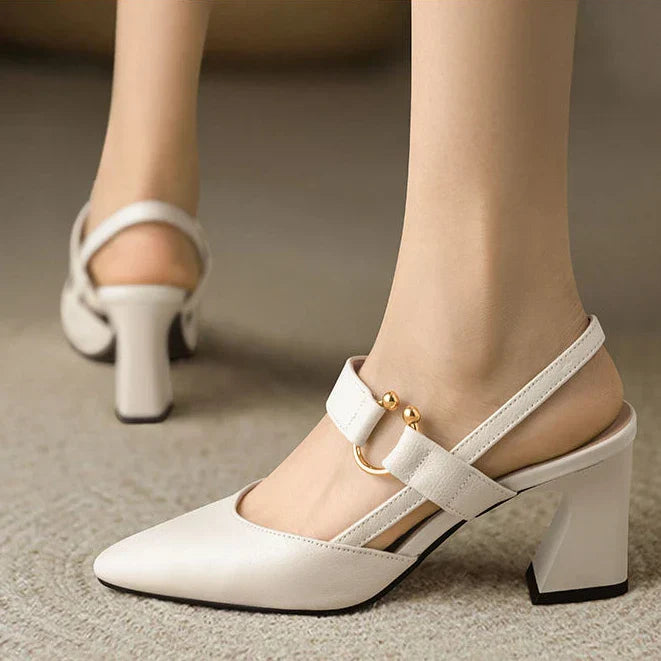 Frama Store | Elegant Orthopedic Block Heel Sandals for Women - Frama Store Frama Store | Elegant Orthopedic Block Heel Sandals for Women - Beige / 2.5