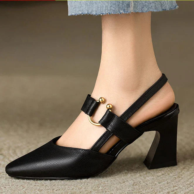 Frama Store | Elegant Orthopedic Block Heel Sandals for Women - Frama Store Frama Store | Elegant Orthopedic Block Heel Sandals for Women - Black / 2.5