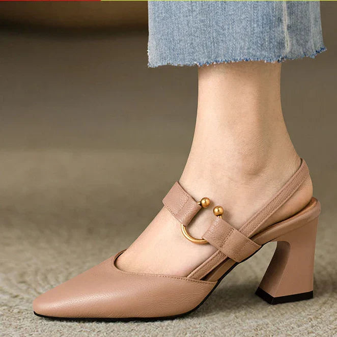 Frama Store | Elegant Orthopedic Block Heel Sandals for Women - Frama Store Frama Store | Elegant Orthopedic Block Heel Sandals for Women - Brown / 2.5