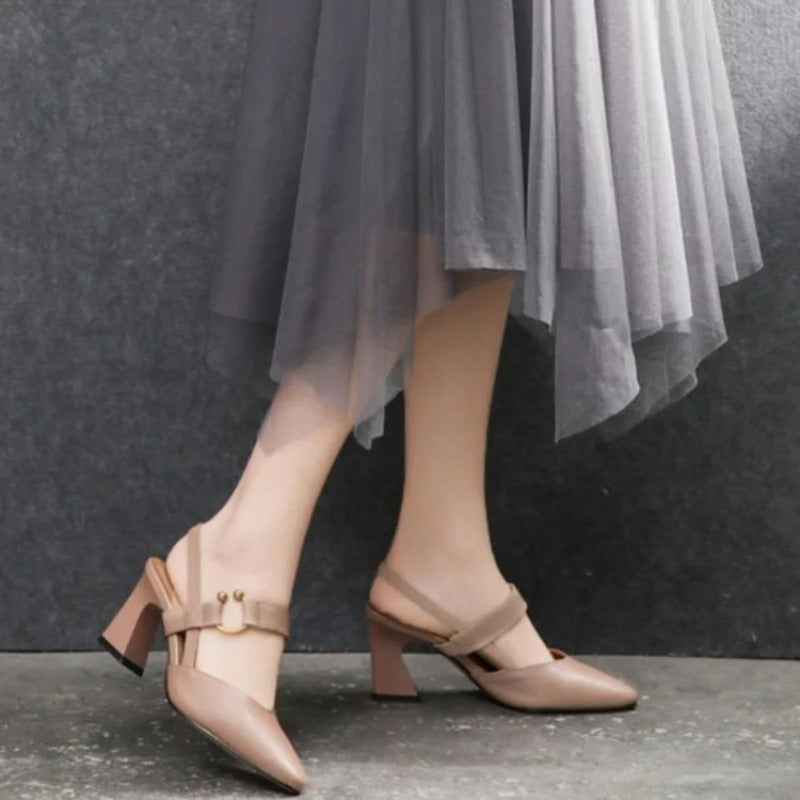 Frama Store | Elegant Orthopedic Block Heel Sandals for Women - Frama Store Frama Store | Elegant Orthopedic Block Heel Sandals for Women - Brown / 2.5