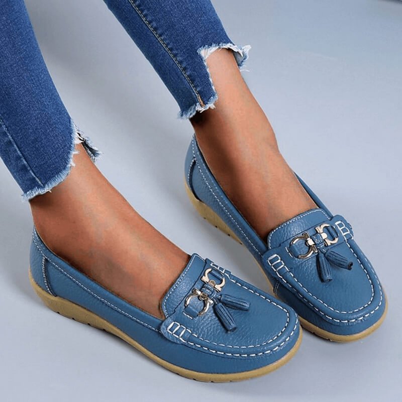 Frama Store | Classic Orthopedic Leather Moccasins for All-Day Comfort - Frama Store Frama Store | Classic Orthopedic Leather Moccasins for All-Day Comfort - White / 2.5